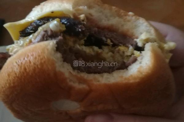 自制加厚牛扒汉堡的做法图解4