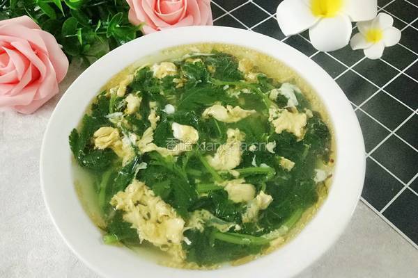 菊花脑蛋汤的做法图解2