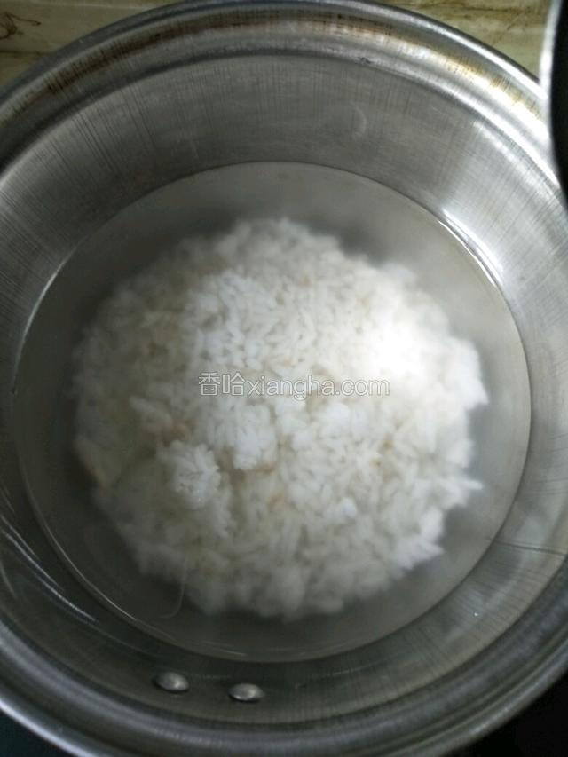 米饭倒入锅中加适量水煮