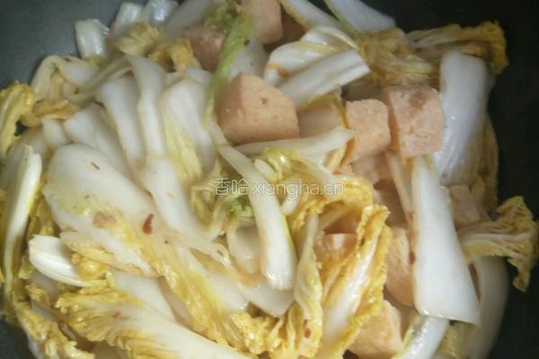 娃娃菜炖冻豆腐的做法图解5