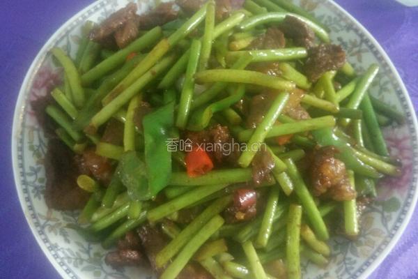 肉片炒蒜薹的做法图解8