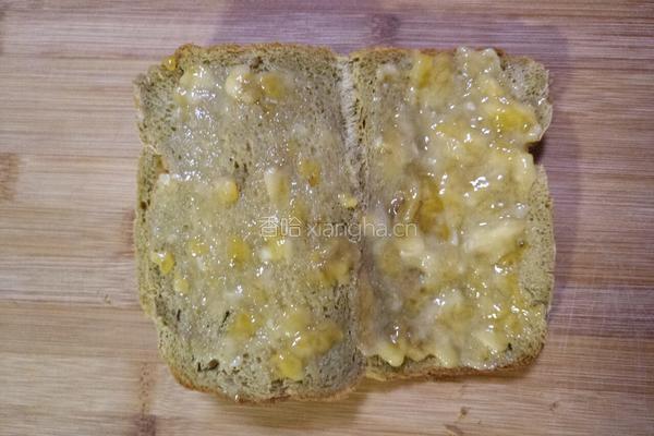 抹茶全麦香蕉蜜豆吐司的做法图解3