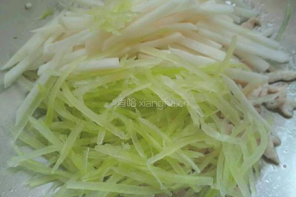 青笋凉薯炒肉丝的做法图解7