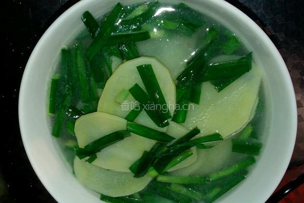 韭菜煮洋芋片的做法图解4