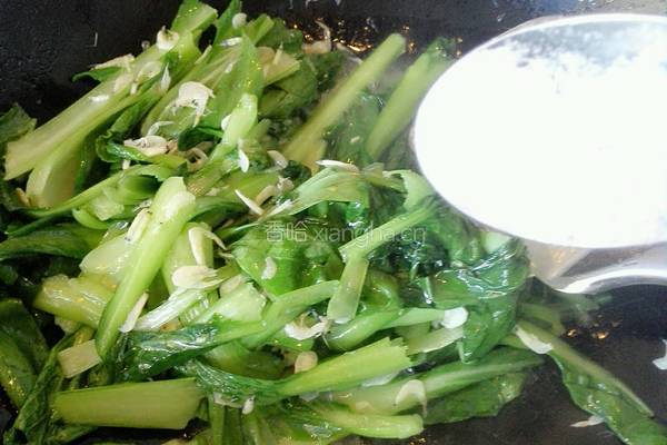 虾皮炒小油菜的做法图解6