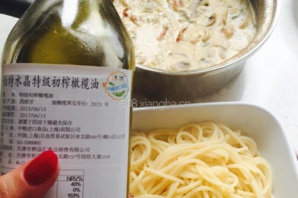 蘑菇培根白汁意面的做法图解16