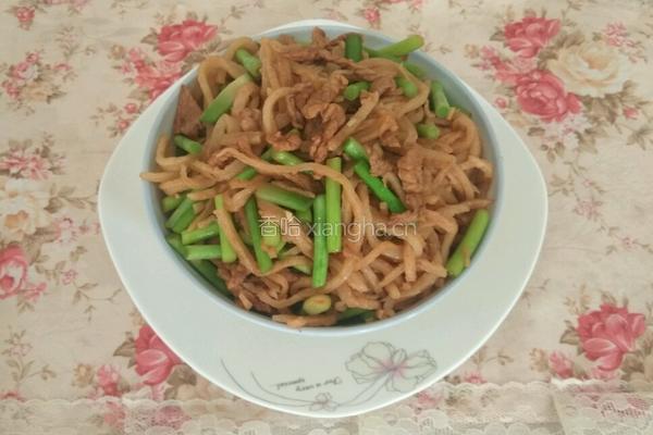 肉丝蒜苔炒饼的做法图解12