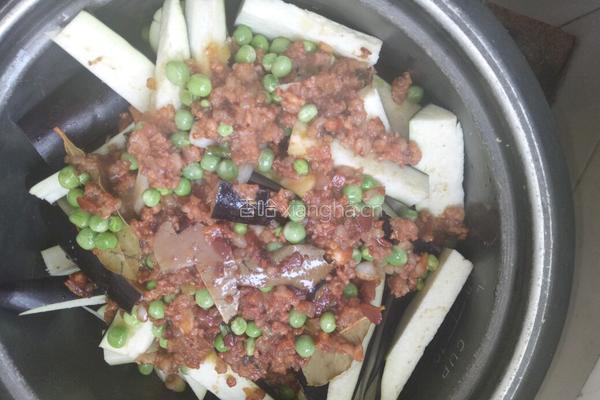 肉沫豌豆炖茄子的做法图解14