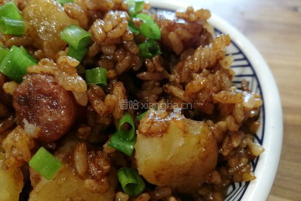 腊味土豆焖饭的做法图解4