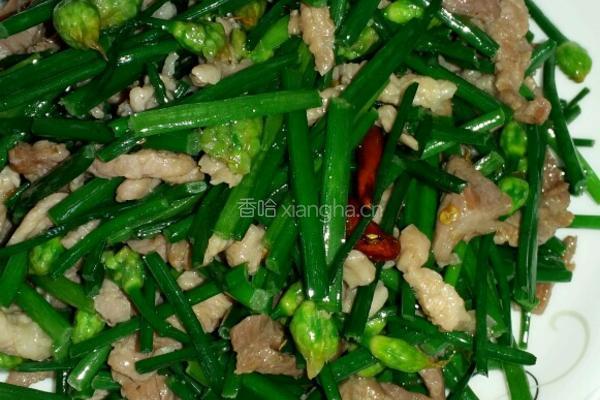 韭菜苔炒肉丝的做法图解7