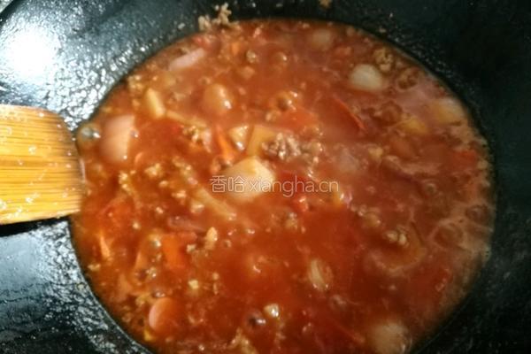 番茄肉酱意面的做法图解3