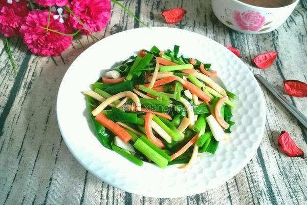 小葱杏鲍菇炒火腿的做法图解8