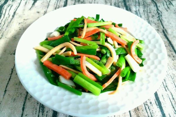 小葱杏鲍菇炒火腿的做法图解7