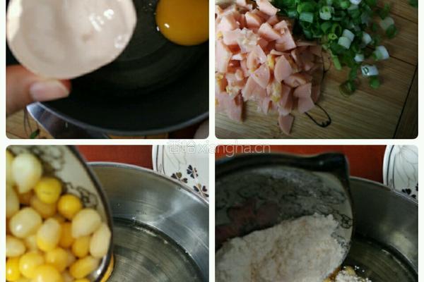 玉米火腿鸡蛋饼的做法图解2