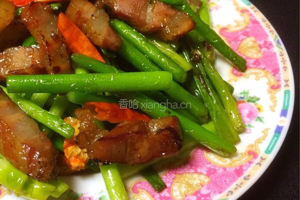 蒜苔腊肉的做法图解2