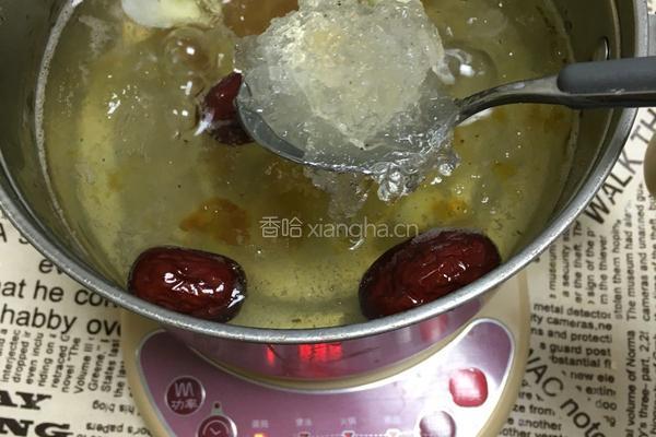 桃胶皂角米雪燕羹的做法图解5