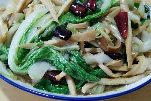 小青菜炒豆腐干的做法图解11
