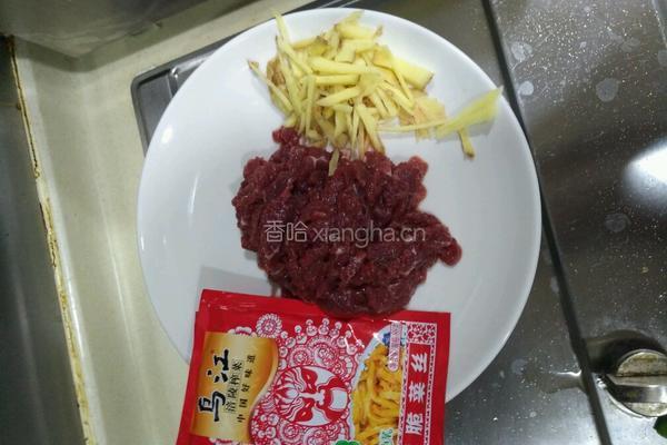 牛肉炸菜的做法图解1