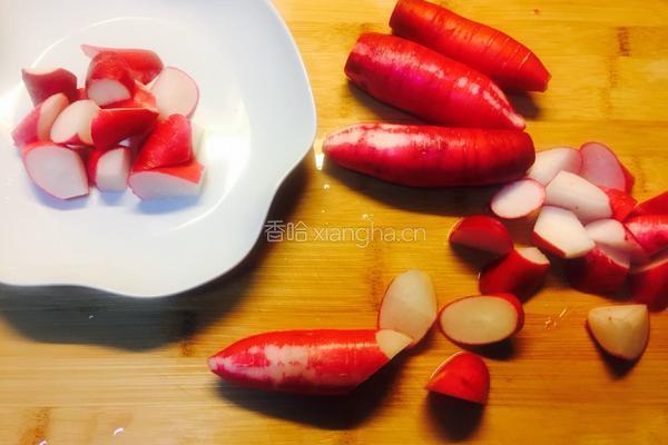 肉末烧小萝卜的做法图解2
