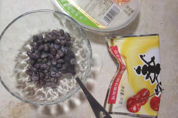 桂花酒酿红豆的做法图解1