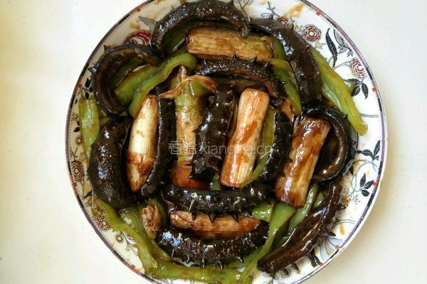 大葱青椒烧海参的做法图解4