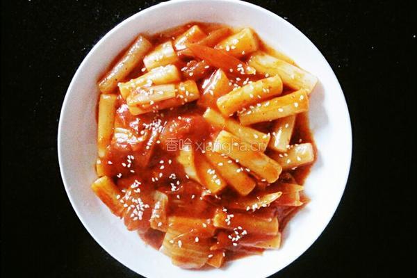 辣白菜炒年糕的做法图解7