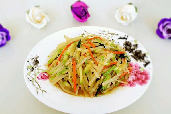 胡麻油炒三丝的做法图解7