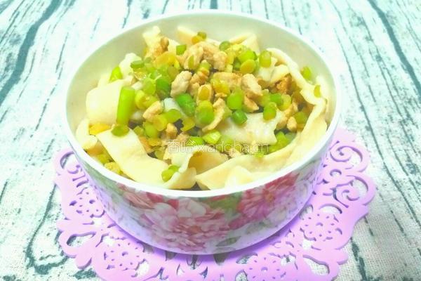 蒜苔肉丁打卤面的做法图解10