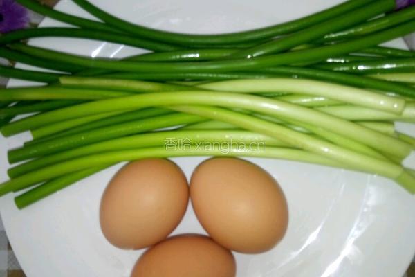 蒜苔鸡蛋饼的做法图解1