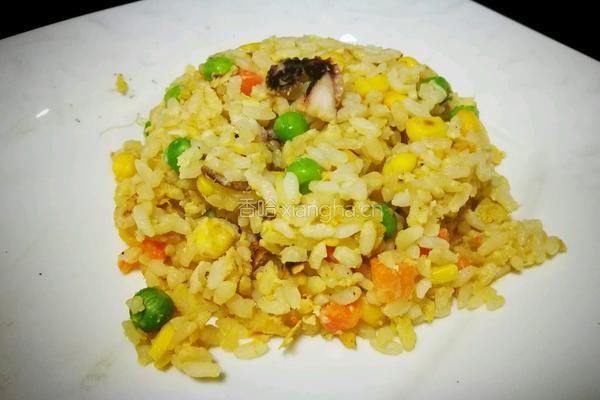少油❤粒粒分开黄金八爪鱼蛋炒饭的做法图解6