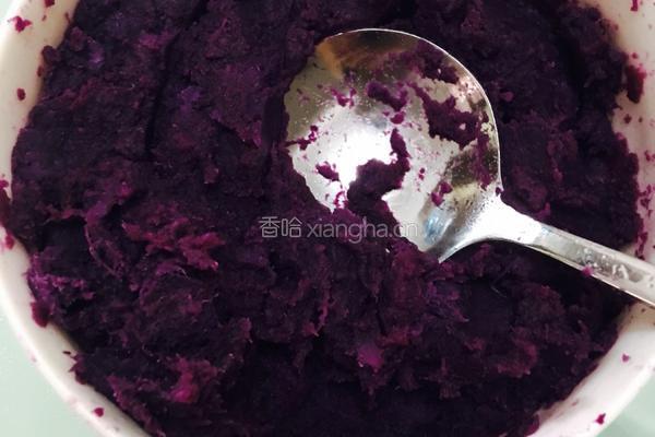 紫薯椰香糯米糍的做法图解2