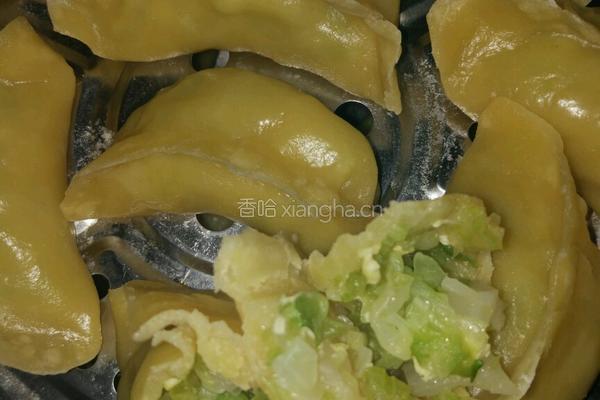 素馅玉米面蒸饺的做法图解12