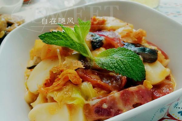 辣白菜炒年糕
