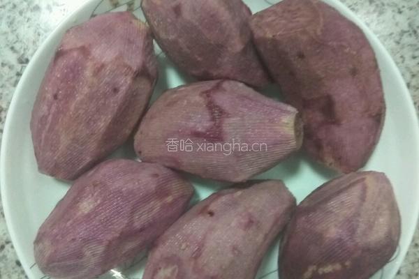紫薯香蕉卷的做法图解1