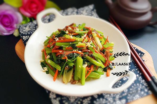 芹菜炒肉丝的做法图解8