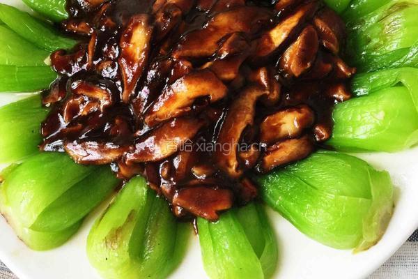 酱烧香菇油菜的做法图解8