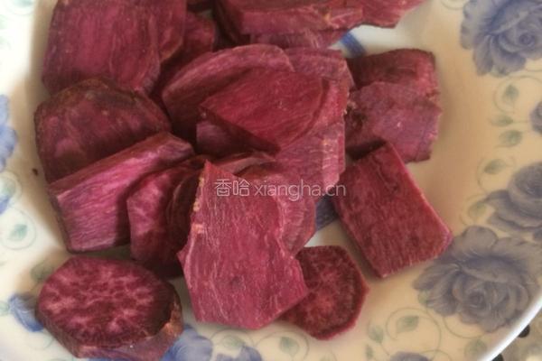 紫薯糯米丸子的做法图解2