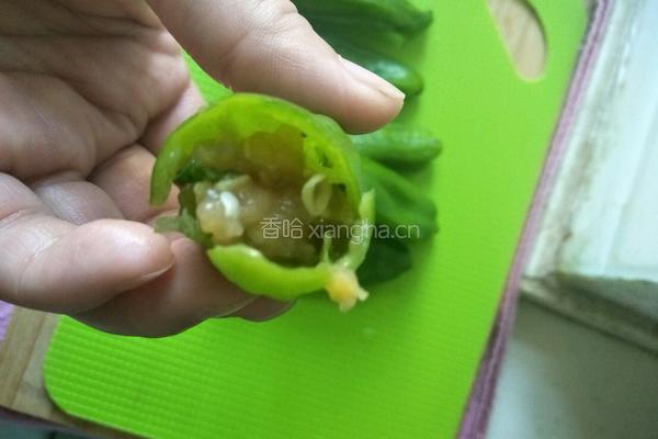 青椒灌肉的做法图解6