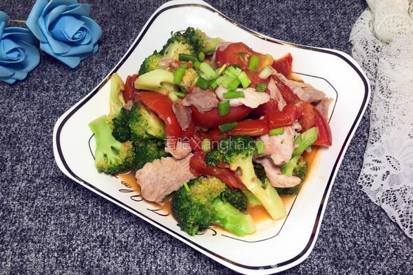 西兰花番茄炒肉的做法图解15