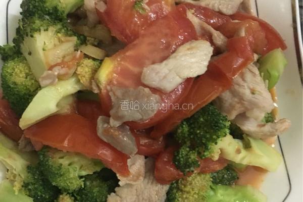 西兰花番茄炒肉的做法图解14