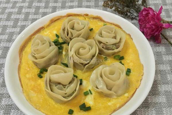 蛋饼玫瑰饺子