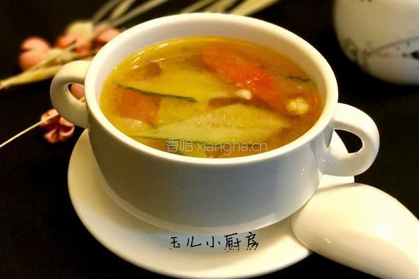 西红柿黄瓜肉片汤的做法图解5