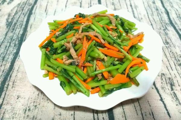 茼蒿炒肉的做法图解8