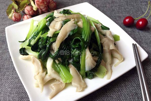 平菇炒青菜的做法图解8