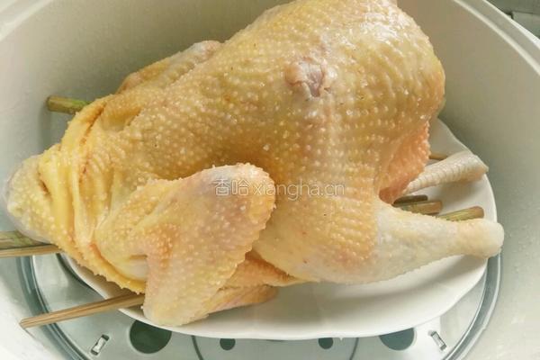 干蒸白切鸡的做法图解3