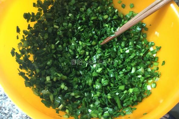 韭菜鸡蛋香菇豆干素饺的做法图解4