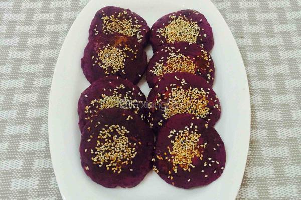芝香紫薯饼的做法图解15
