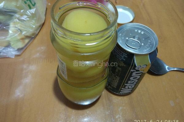 黄桃气泡苏打（黄桃汽水）的做法图解1