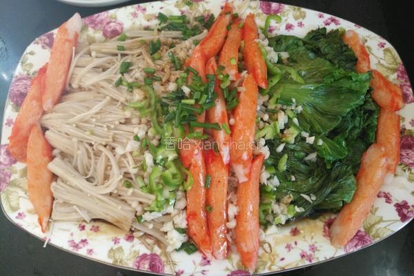 白灼金针菇生菜的做法图解8