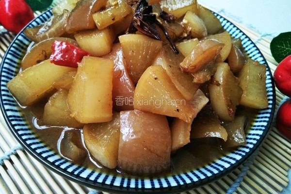 肉皮炖白萝卜的做法图解9